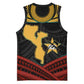 Mozambique Basketball Jersey Black Red Tribal Design Map - African Pride