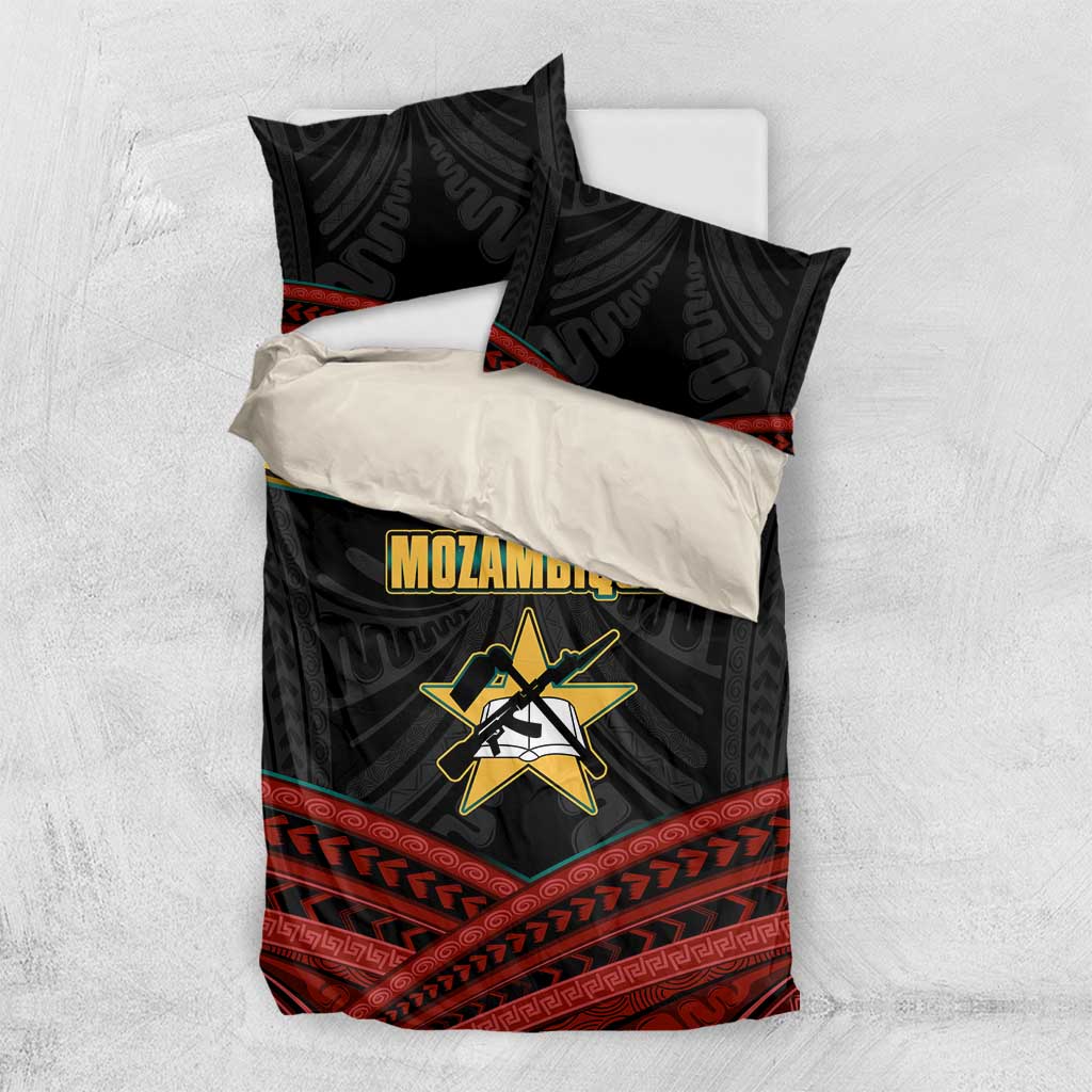 Mozambique Bedding Set Black Red Tribal Design Map - African Pride