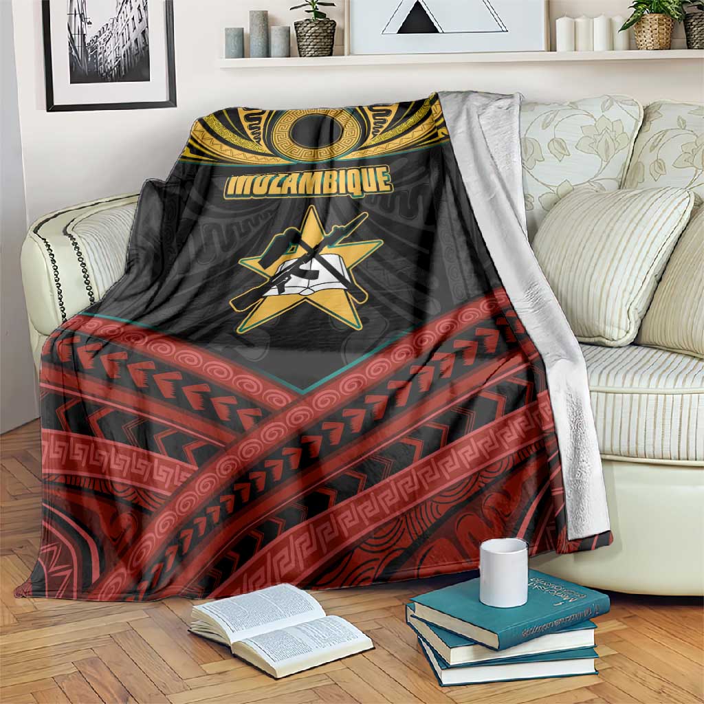 Mozambique Blanket Black Red Tribal Design Map - African Pride
