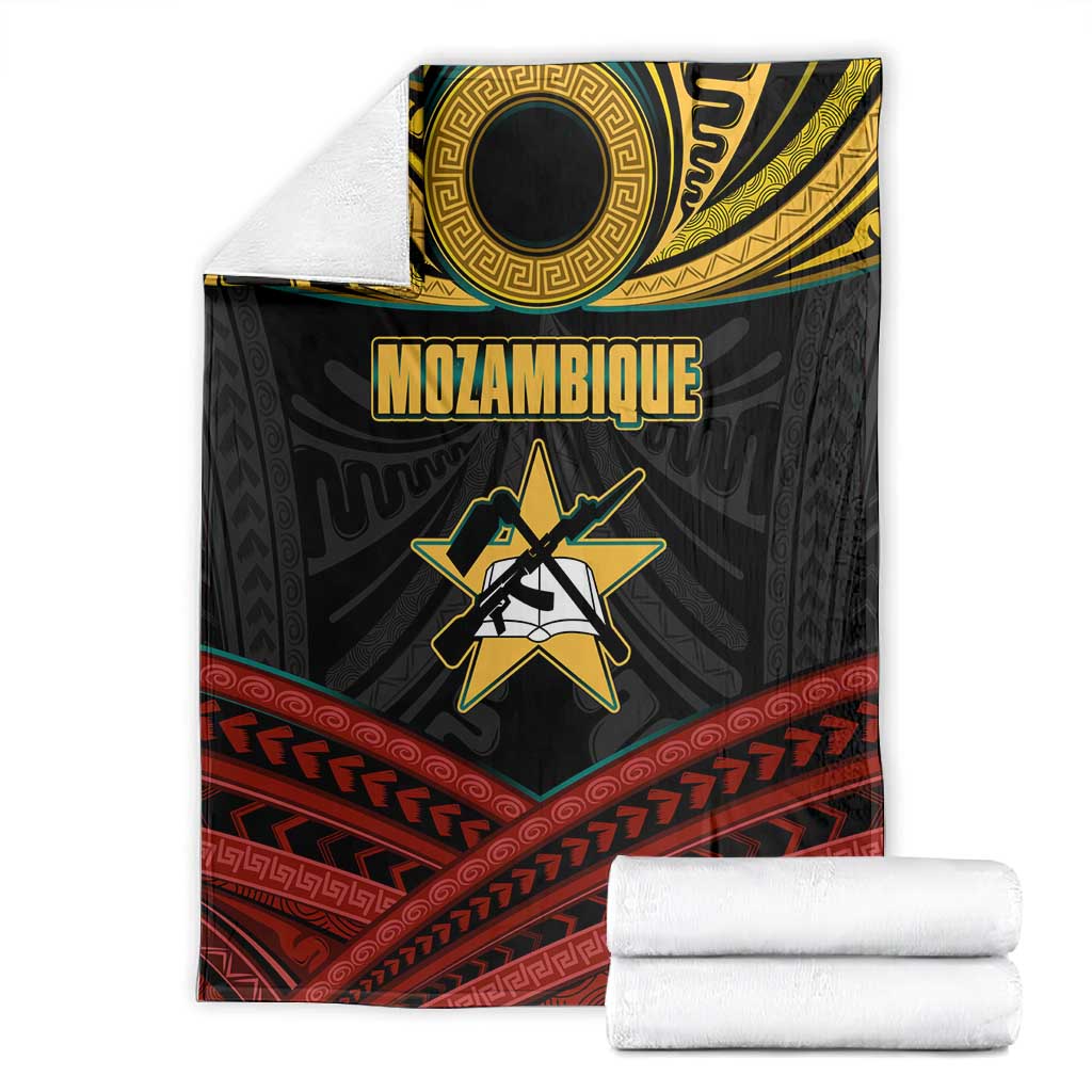 Mozambique Blanket Black Red Tribal Design Map - African Pride