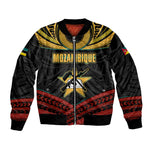 Mozambique Bomber Jacket Black Red Tribal Design Map - African Pride