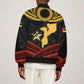 Mozambique Bomber Jacket Black Red Tribal Design Map - African Pride