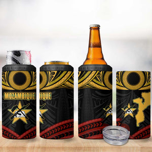 Mozambique 4 in 1 Can Cooler Tumbler Black Red Tribal Design Map - African Pride