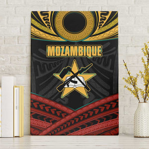 Mozambique Canvas Wall Art Black Red Tribal Design Map - African Pride