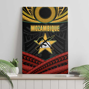 Mozambique Canvas Wall Art Black Red Tribal Design Map - African Pride