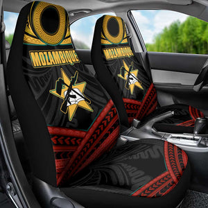Mozambique Car Seat Cover Black Red Tribal Design Map - African Pride