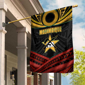 Mozambique Garden Flag Black Red Tribal Design Map - African Pride
