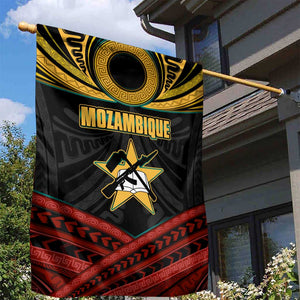 Mozambique Garden Flag Black Red Tribal Design Map - African Pride