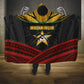 Mozambique Hooded Blanket Black Red Tribal Design Map - African Pride