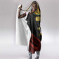 Mozambique Hooded Blanket Black Red Tribal Design Map - African Pride