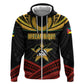 Mozambique Hoodie Black Red Tribal Design Map - African Pride