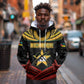 Mozambique Hoodie Black Red Tribal Design Map - African Pride