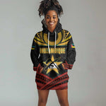 Mozambique Hoodie Dress Black Red Tribal Design Map - African Pride