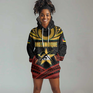 Mozambique Hoodie Dress Black Red Tribal Design Map - African Pride