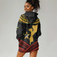 Mozambique Hoodie Dress Black Red Tribal Design Map - African Pride