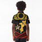 Mozambique Kid Polo Shirt Black Red Tribal Design Map - African Pride