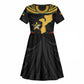 Mozambique Kid Short Sleeve Dress Black Red Tribal Design Map - African Pride