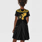 Mozambique Kid Short Sleeve Dress Black Red Tribal Design Map - African Pride