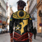 Mozambique Long Sleeve Button Shirt Black Red Tribal Design Map - African Pride