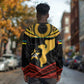 Mozambique Long Sleeve Shirt Black Red Tribal Design Map - African Pride