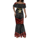 Mozambique Mermaid Dress Black Red Tribal Design Map - African Pride