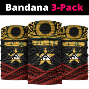 Mozambique Neck Gaiter Black Red Tribal Design Map - African Pride