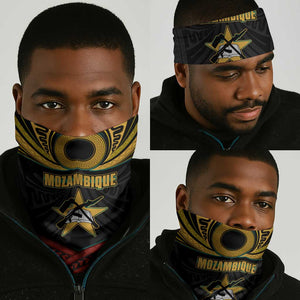 Mozambique Neck Gaiter Black Red Tribal Design Map - African Pride