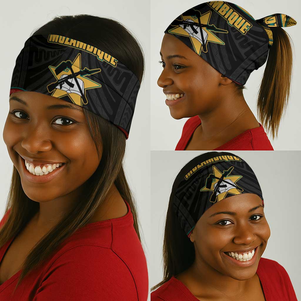 Mozambique Neck Gaiter Black Red Tribal Design Map - African Pride