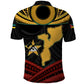 Mozambique Polo Shirt Black Red Tribal Design Map - African Pride