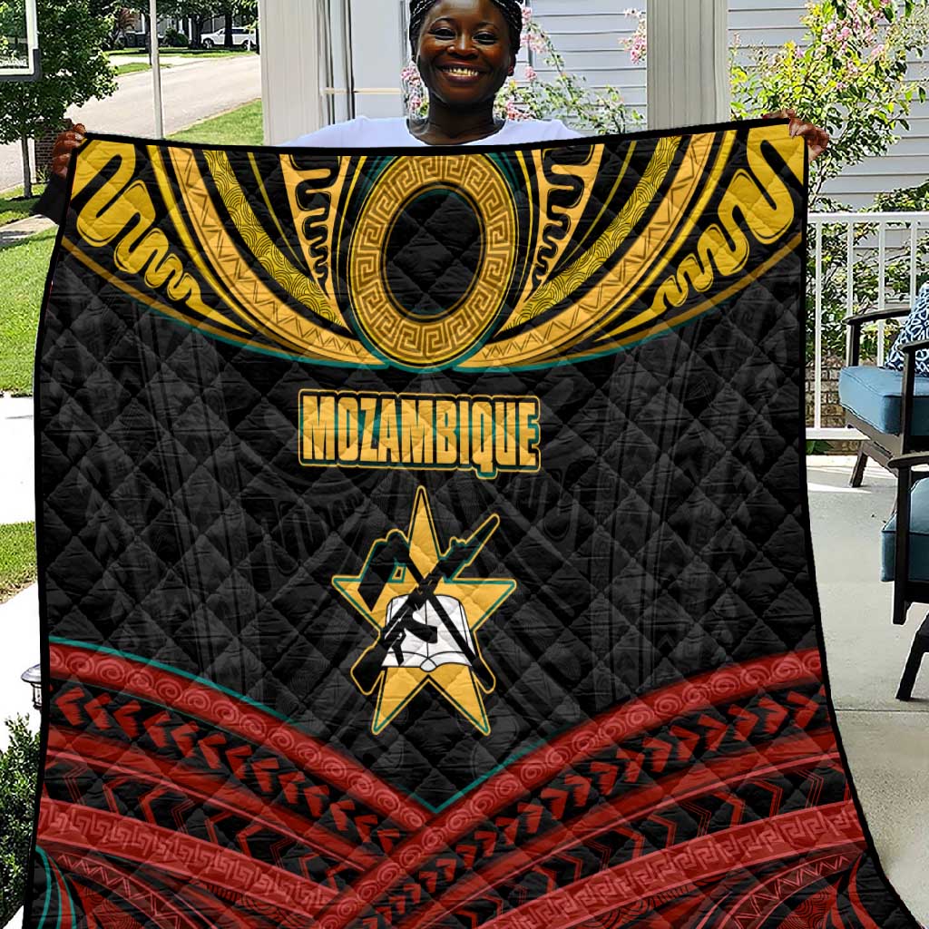 Mozambique Quilt Black Red Tribal Design Map - African Pride
