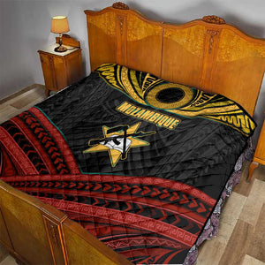 Mozambique Quilt Black Red Tribal Design Map - African Pride