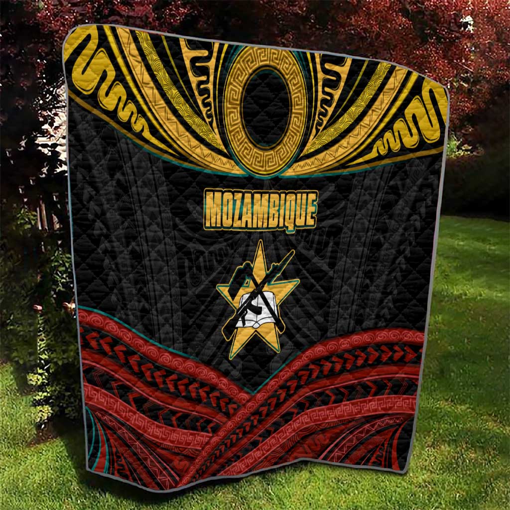 Mozambique Quilt Black Red Tribal Design Map - African Pride
