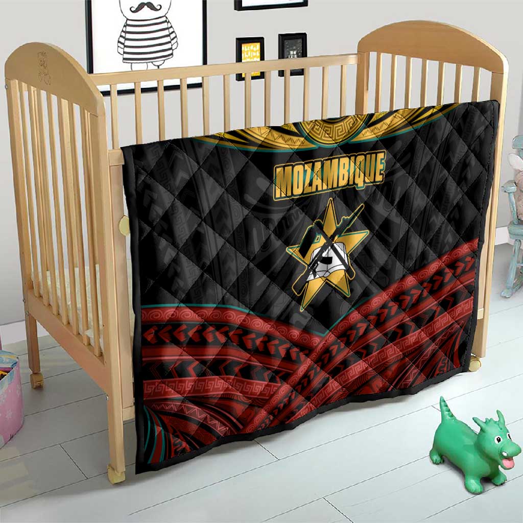 Mozambique Quilt Black Red Tribal Design Map - African Pride