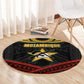Mozambique Round Carpet Black Red Tribal Design Map - African Pride
