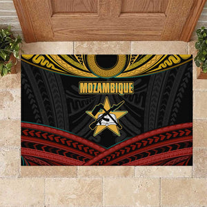 Mozambique Rubber Doormat Black Red Tribal Design Map - African Pride