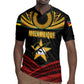 Mozambique Rugby Jersey Black Red Tribal Design Map - African Pride
