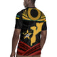 Mozambique Rugby Jersey Black Red Tribal Design Map - African Pride