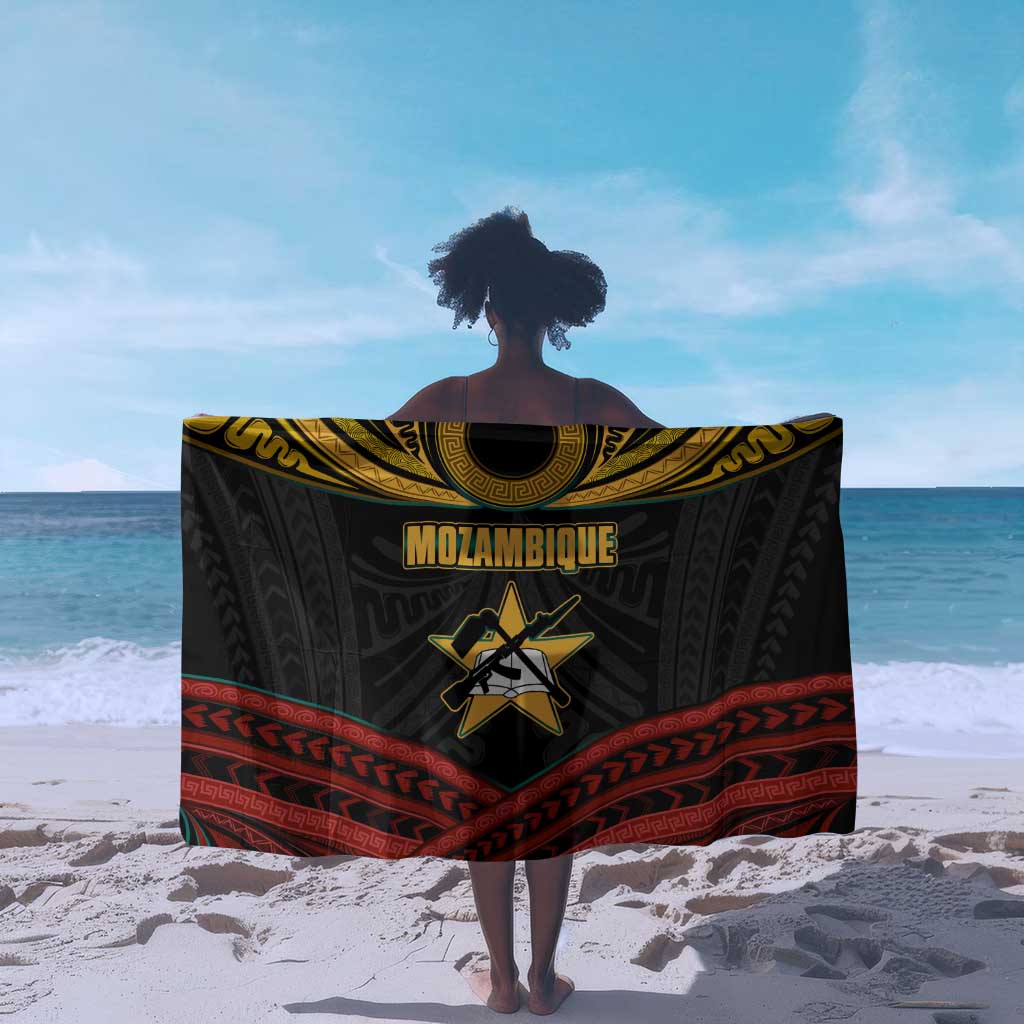 Mozambique Sarong Black Red Tribal Design Map - African Pride