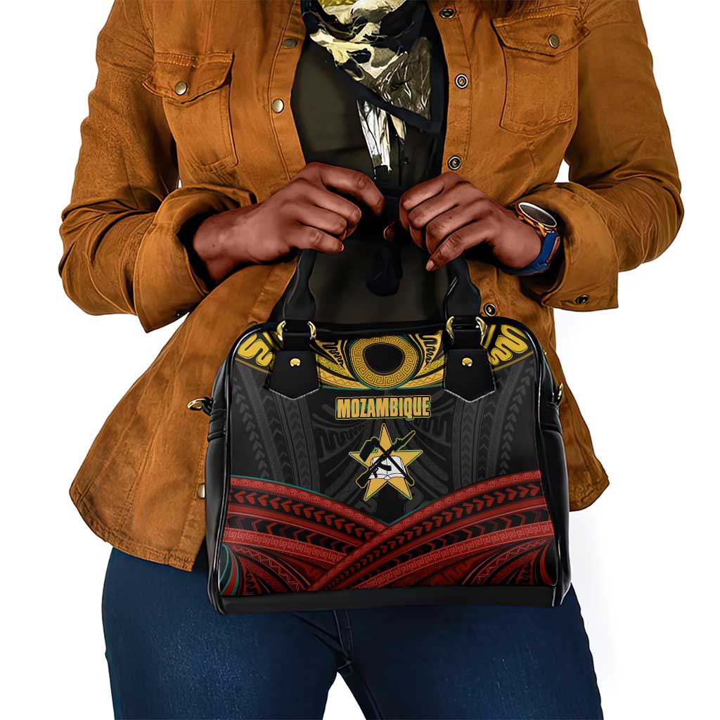 Mozambique Shoulder Handbag Black Red Tribal Design Map - African Pride