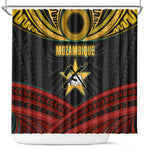 Mozambique Shower Curtain Black Red Tribal Design Map - African Pride