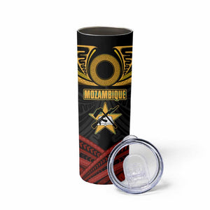 Mozambique Skinny Tumbler Black Red Tribal Design Map - African Pride