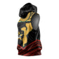 Mozambique Sleeveless Hoodie Black Red Tribal Design Map - African Pride