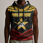 Mozambique Sleeveless Hoodie Black Red Tribal Design Map - African Pride