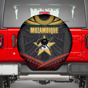 Mozambique Spare Tire Cover Black Red Tribal Design Map - African Pride