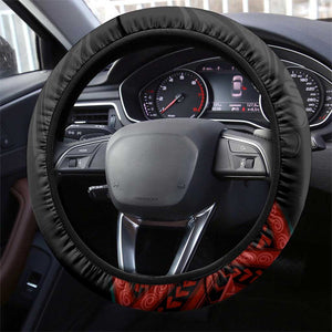 Mozambique Steering Wheel Cover Black Red Tribal Design Map - African Pride