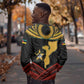 Mozambique Sweatshirt Black Red Tribal Design Map - African Pride