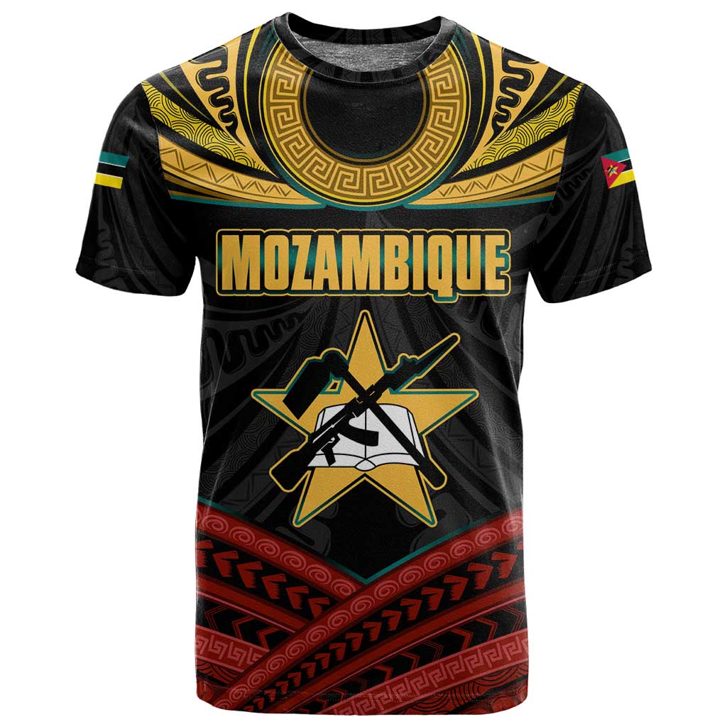 Mozambique T shirt Black Red Tribal Design Map - African Pride
