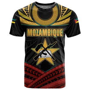 Mozambique T shirt Black Red Tribal Design Map - African Pride
