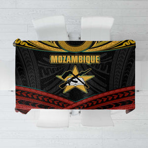 Mozambique Tablecloth Black Red Tribal Design Map - African Pride
