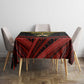 Mozambique Tablecloth Black Red Tribal Design Map - African Pride